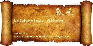 Waldsteiner Albert névjegykártya